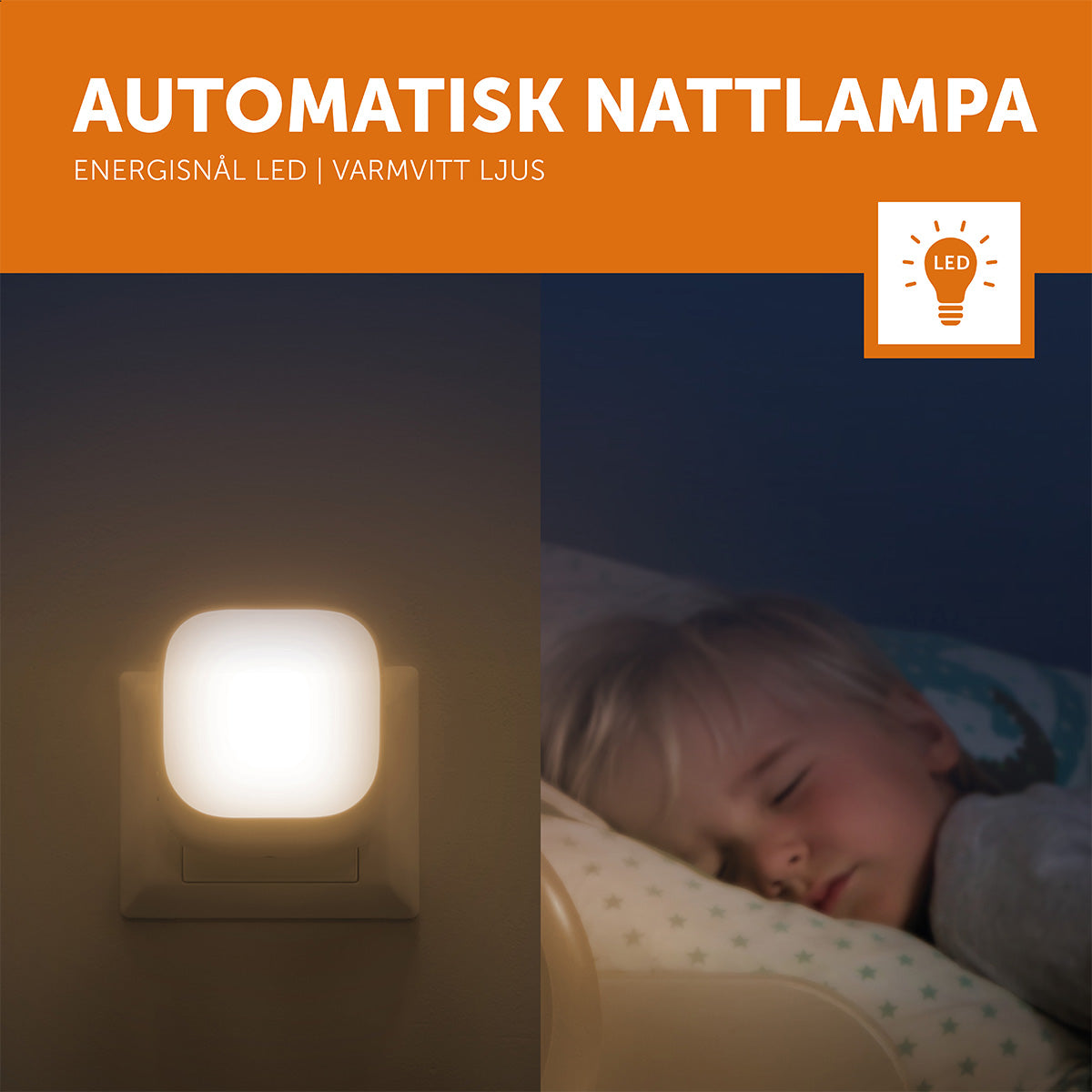 Zazu Nattlampa för uttag med skymningssensor, Blå