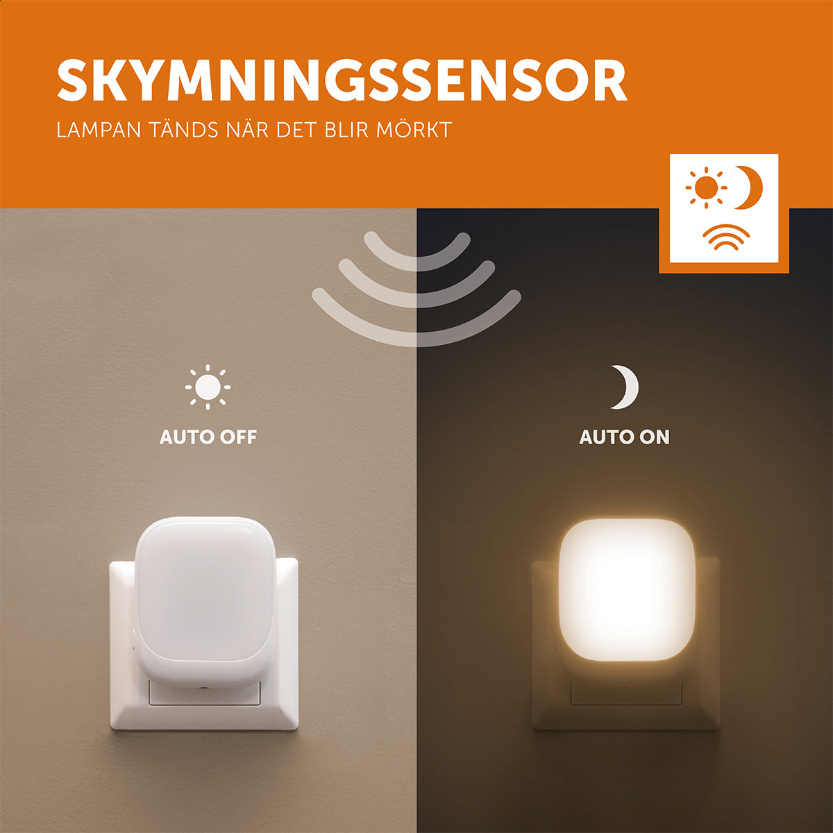 Zazu Nattlampa för uttag med skymningssensor, Blå